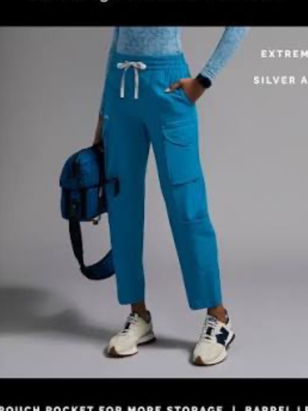 Figs Extreme Blue Cropped Cargo Pants